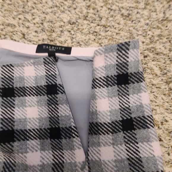 Talbots Buffalo Plaid Wool Blend Skirt Pink And Gray Size 12P Petite NWT - Picture 3 of 11